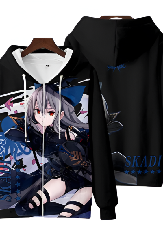 Arknights Anime Skadi Zipper Hoodie