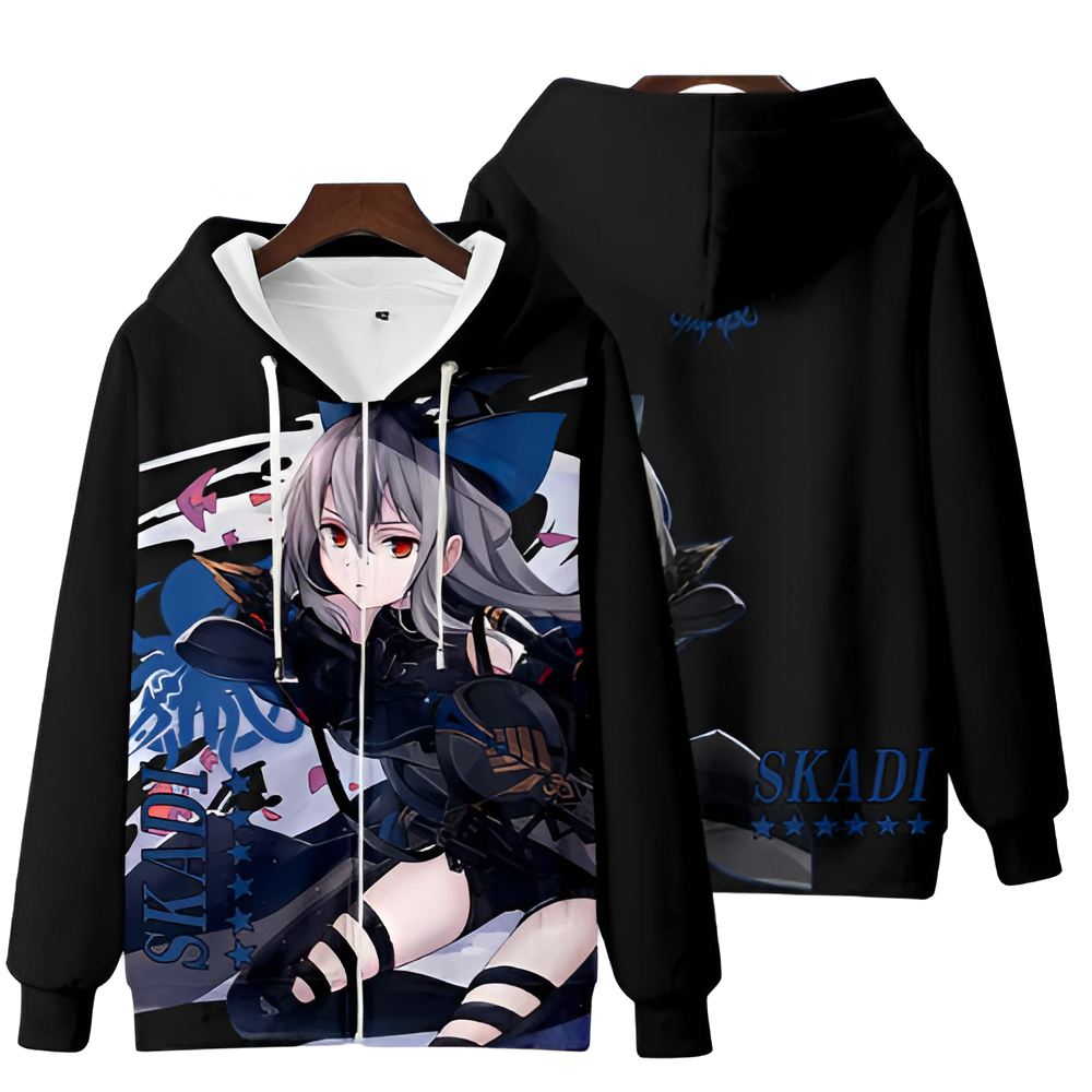Arknights Anime Skadi Zipper Hoodie Arknights Anime Skadi Zipper Hoodie