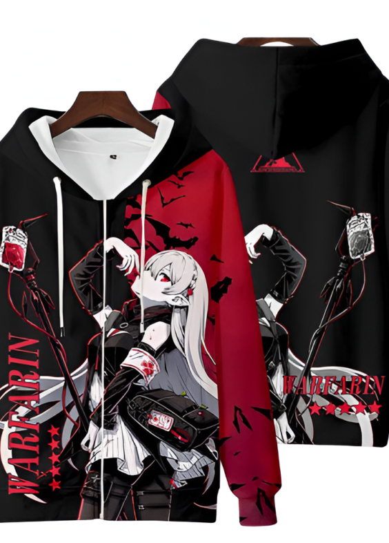 Anime Arknights Warfarin Zipper Hoodie