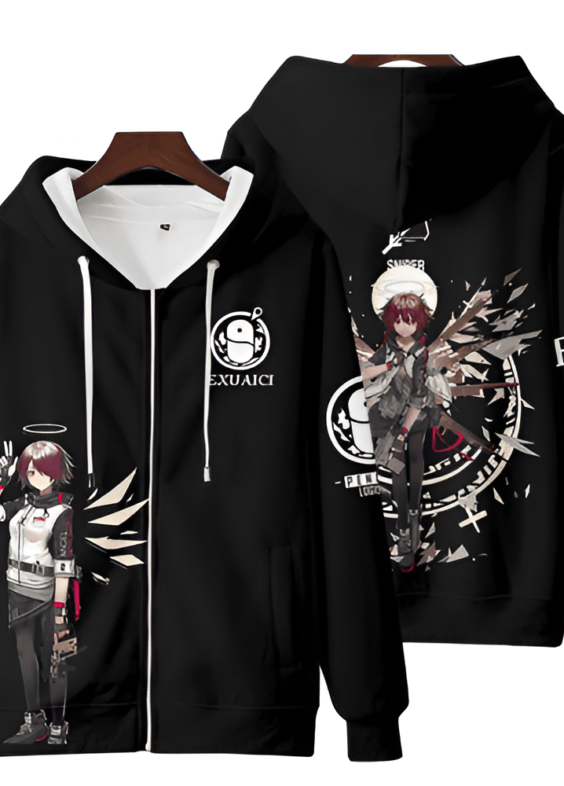 Arknights Anime Exusiai Zipper Hoodie