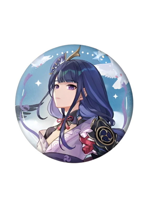Genshin Impact Anime Raiden Shogun Tinplate Badge