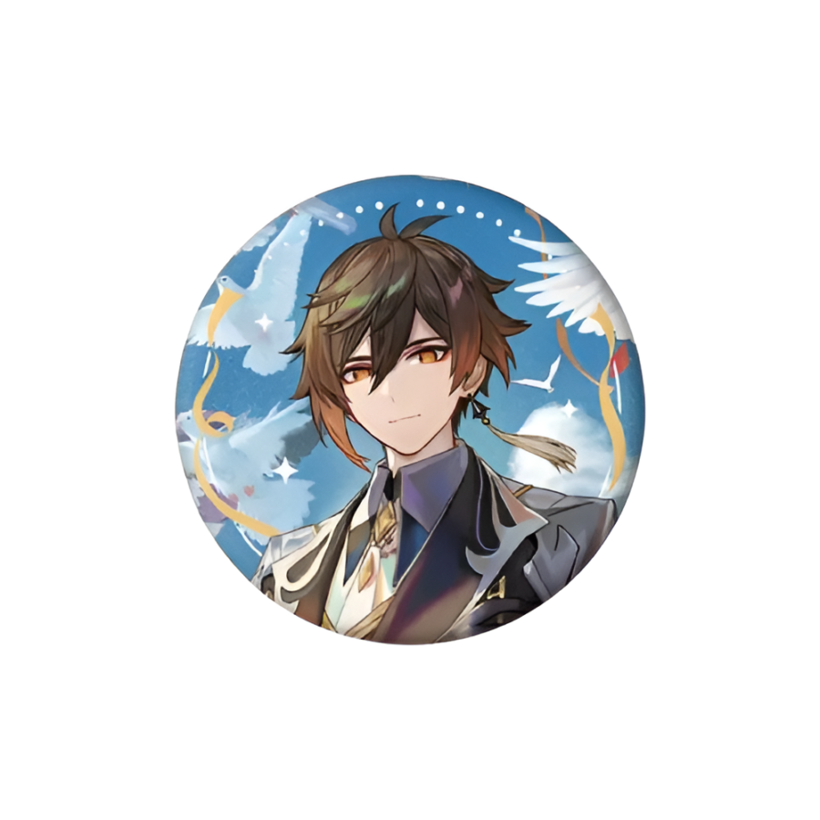 Genshin Impact Anime Zhongli Tinplate Badge