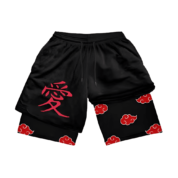 Naruto Red Cloud Anime Gym Shorts