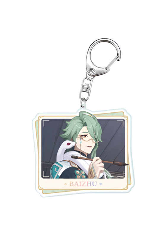Anime Genshin Impact Baizhu Acrylic Keychain