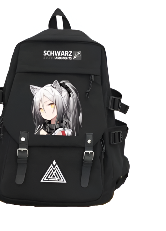 Anime Arknights Schwarz Printed Backpack