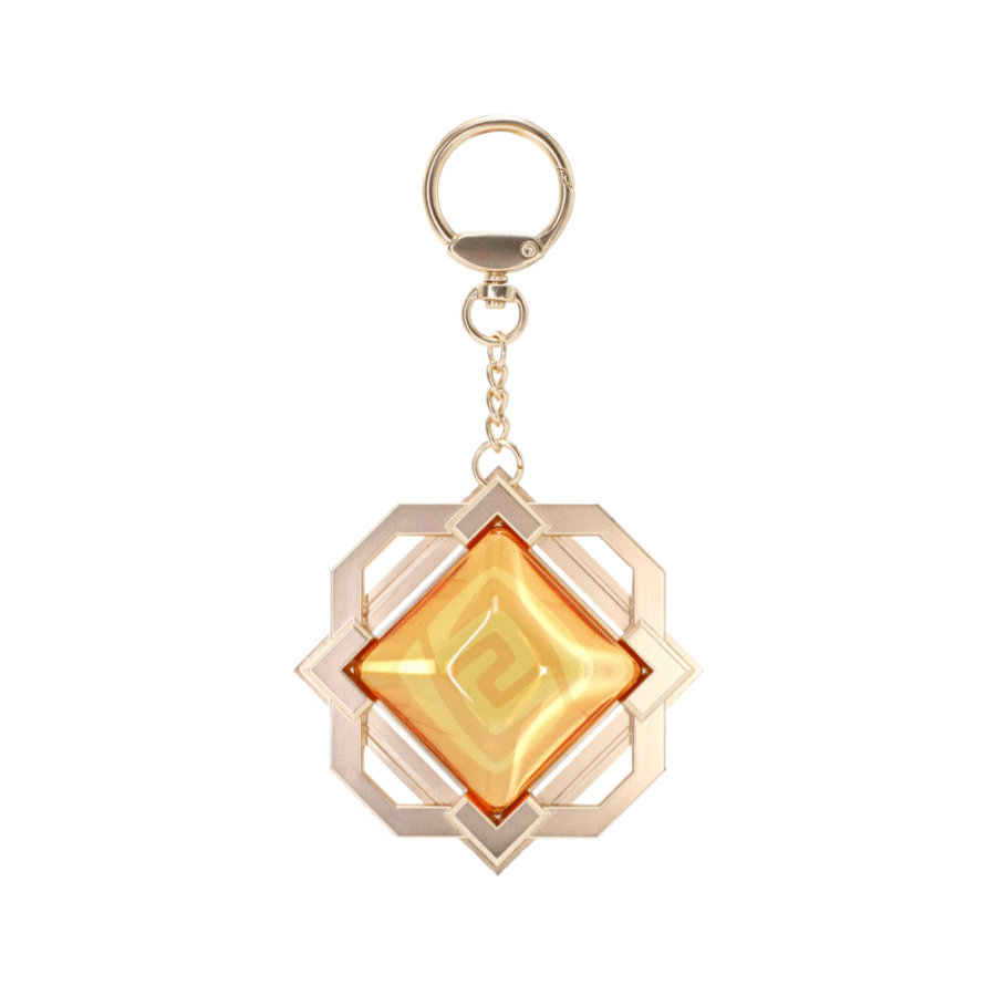 Anime Genshin Impact Geo Keychain Anime Genshin Impact Geo Keychain