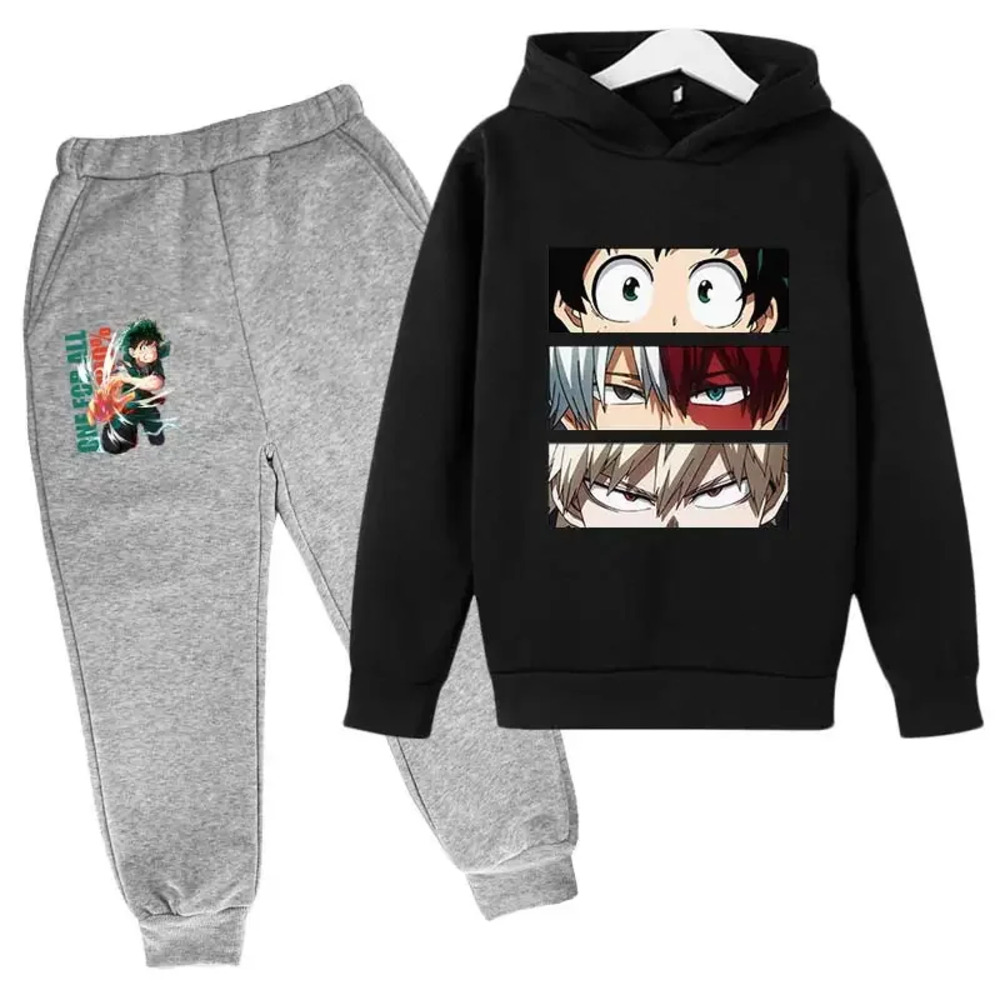 Anime My Hero Academia Shoto Izuku And Katsuki Printed Hoodie With Pant
