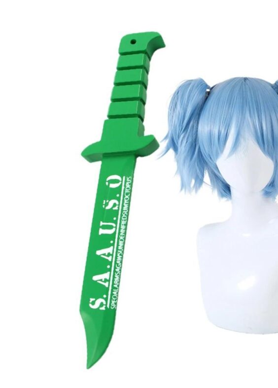 Anime Assassination Classroom Shiota Nagisa Cosplay Costume Green Knife And Wig