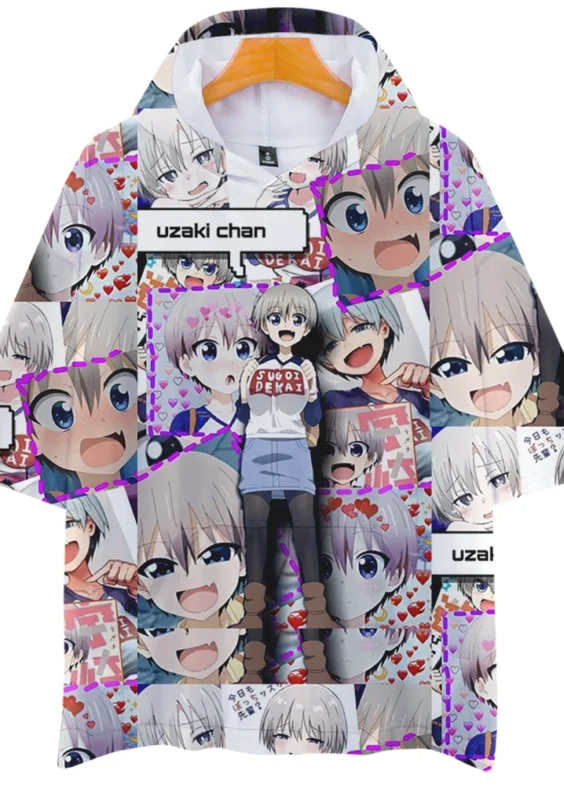 Uzaki-Chan Wants To Hang Out Hana Anime Short Sleeve Hoodie