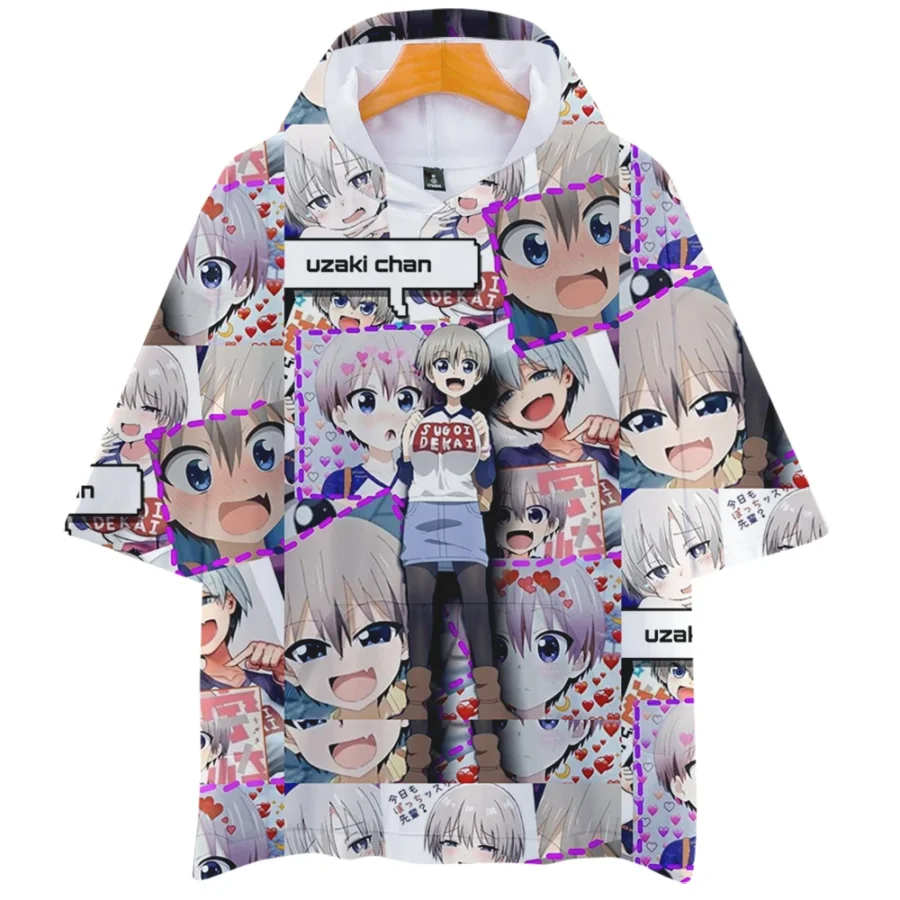 Uzaki-Chan Wants To Hang Out Hana Anime Short Sleeve Hoodie