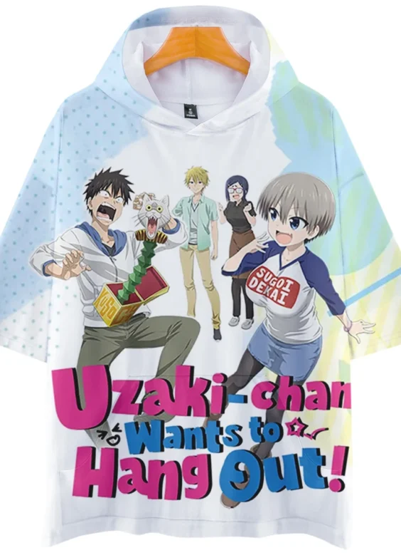 Anime Uzaki-Chan Wants To Hang Out Characters Short Sleeve Hoodie