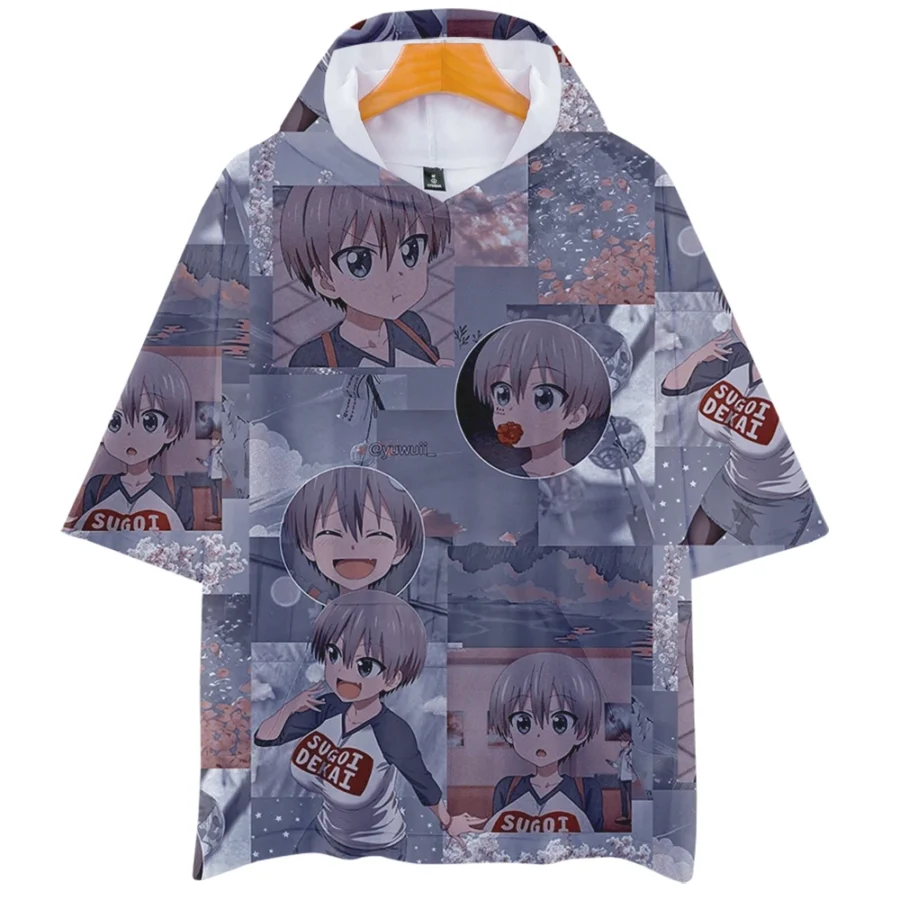 Uzaki-Chan Wants To Hang Out Hana Uzaki Anime Short Sleeve Hoodie Uzaki-Chan Wants To Hang Out Hana Uzaki Anime Short Sleeve Hoodie