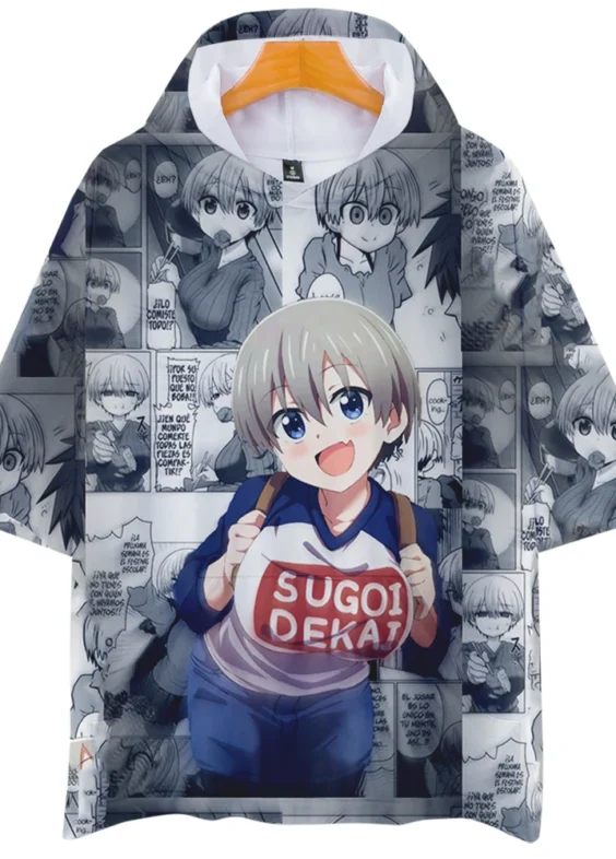 Uzaki-Chan Wants To Hang Out Anime Hana Short Sleeve Hoodie