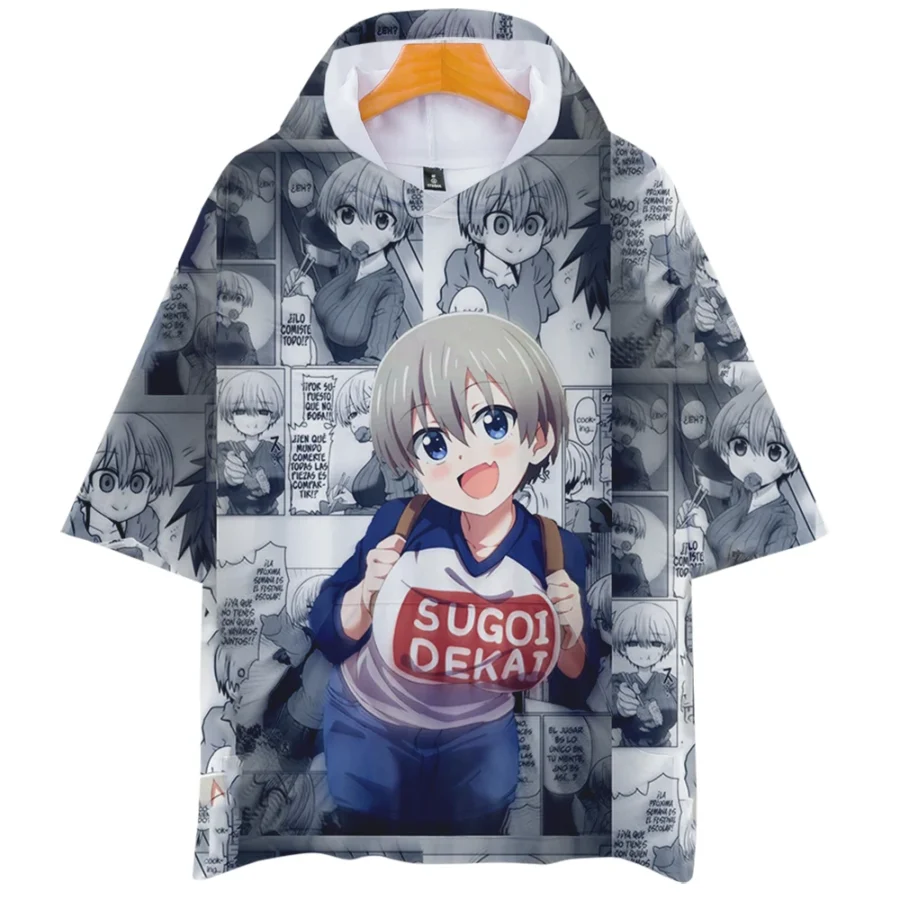 Uzaki-Chan Wants To Hang Out Anime Hana Short Sleeve Hoodie