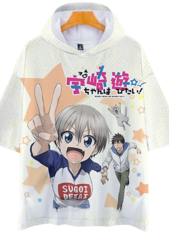 Anime Uzaki-Chan Wants To Hang Out Shinichi And Hana Short Sleeve Hoodie