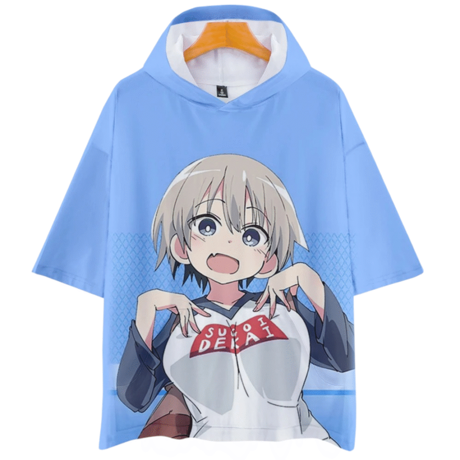 Anime Uzaki-Chan Wants To Hang Out Hana Uzaki Short Sleeve Hoodie Anime Uzaki-Chan Wants To Hang Out Hana Uzaki Short Sleeve Hoodie