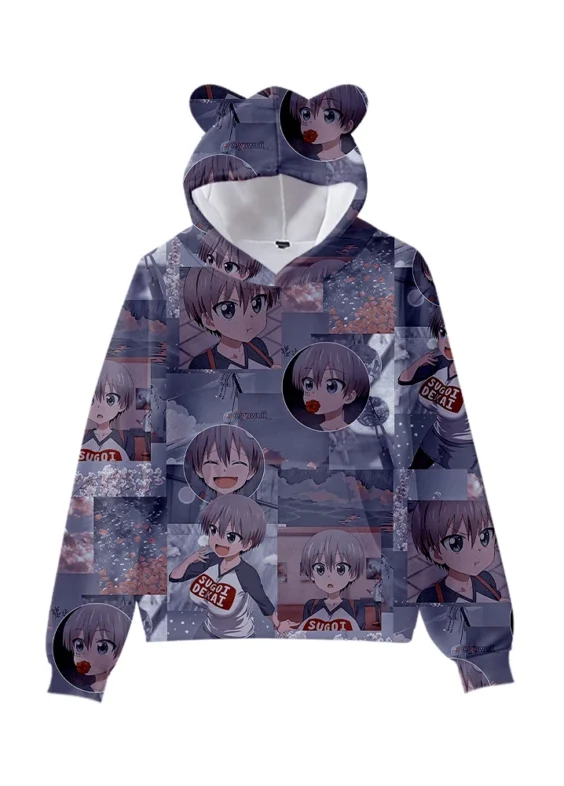 Uzaki-Chan Wants To Hang Out Anime Hana Cat Ear Hoodie