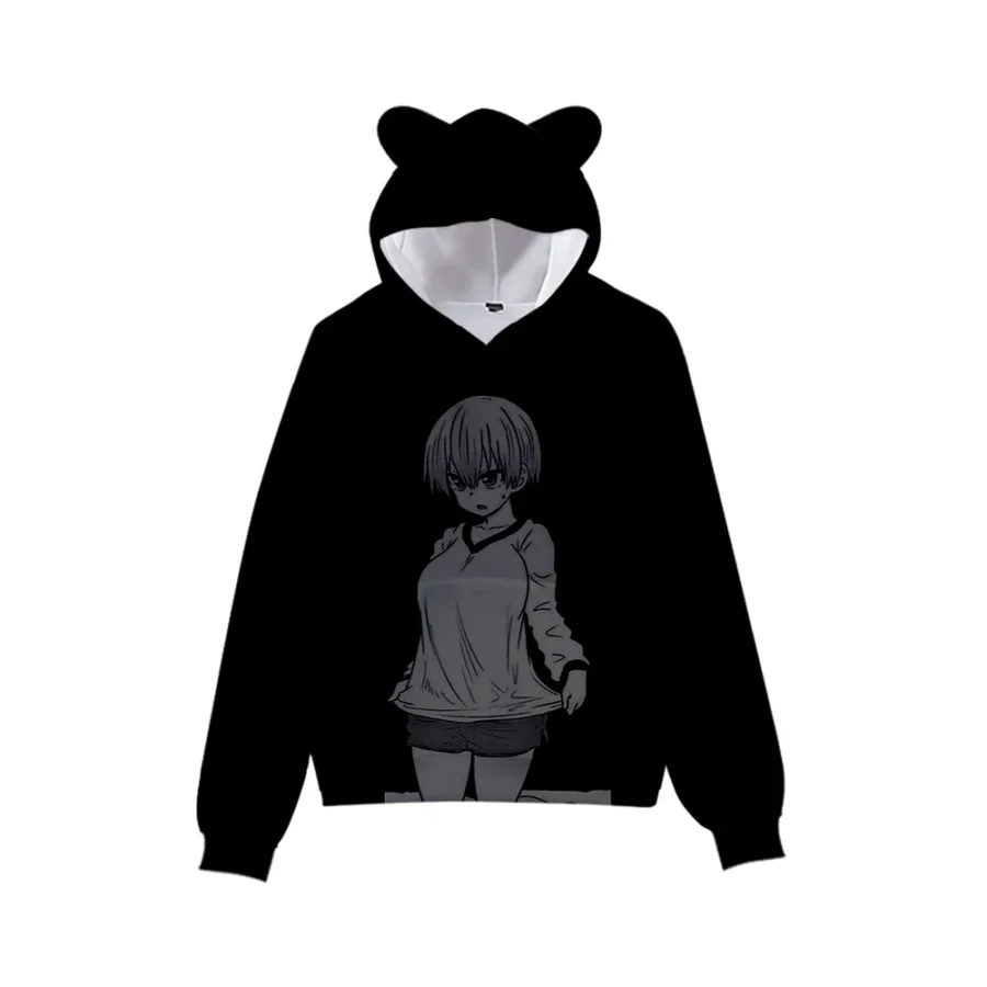 Uzaki-Chan Wants To Hang Out Anime Hana Printed Cat Ear Hoodie