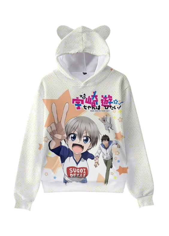 Anime Uzaki-Chan Wants To Hang Out Shinichi And Hana Cat Ear Hoodie