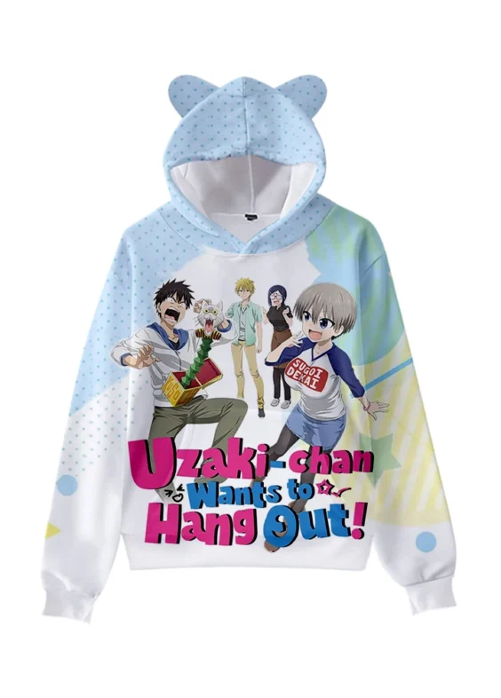 Anime Uzaki-Chan Wants To Hang Out Characters Cat Ear Hoodie
