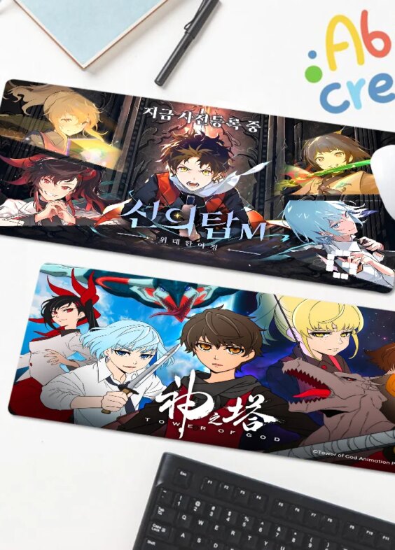 Comic T-Tower o-of G-God Mousepad Custom Skin Desktop Desk Mat Kawaii Gaming Accessories Students Writing Pad for PC Computer