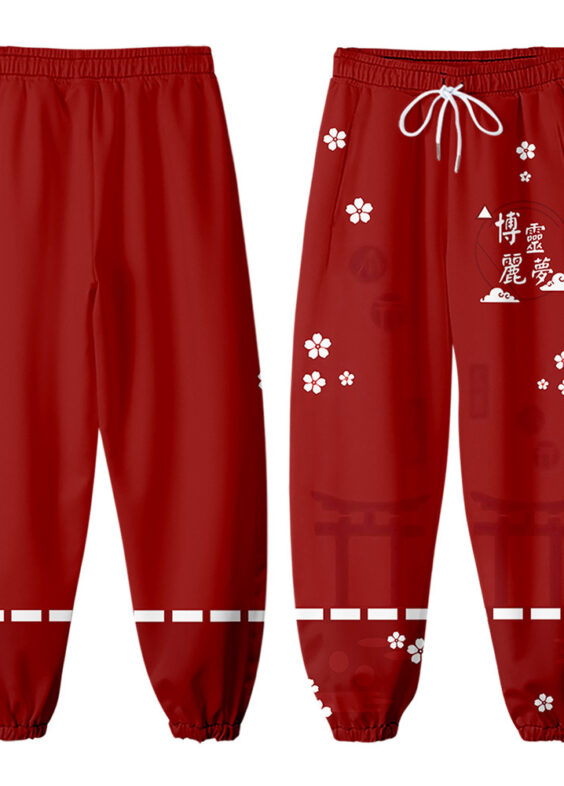 Touhou Project Anime Reimu Hakurei 3D Print Jogger Pant