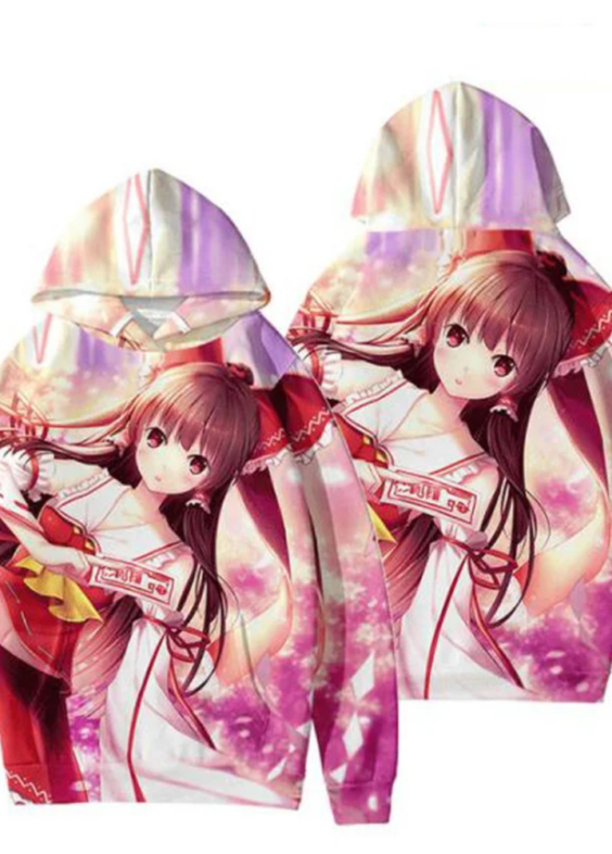 Anime Touhou Project Reimu Hakurei Printed Hoodie