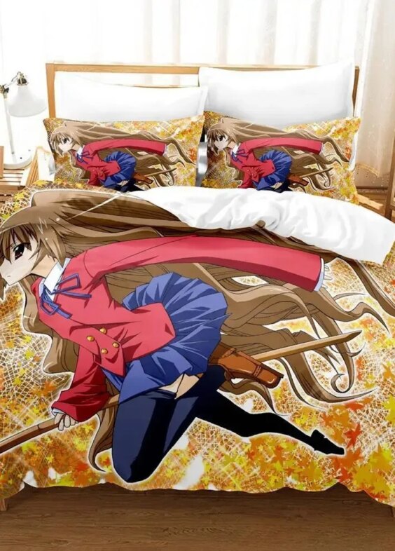 Toradora Bedding Set Single Twin Full Queen King Size Bed Set Adult Kid Bedroom Duvet cover Sets 3D Print Anime Bed Sheet Sets