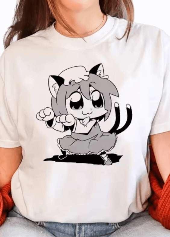 Anime Chen Touhou Project Character Print T-Shirt
