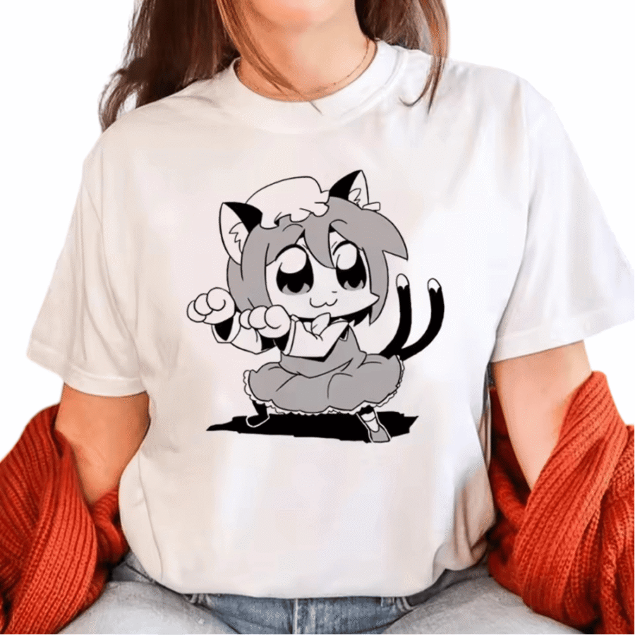 Anime Chen Touhou Project Character Print T-Shirt Anime Chen Touhou Project Character Print T-Shirt