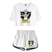 Uzaki-Chan Wants To Hang Out! Anime Hana Uzaki Printed White Top And Shorts Set