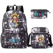 3 Pcs/Set One Piece Anime Monkey D. Luffy School Bag