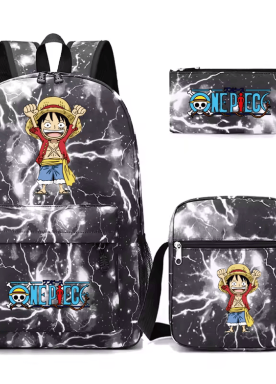 3 Pcs/Set One Piece Anime Monkey D. Luffy School Bag