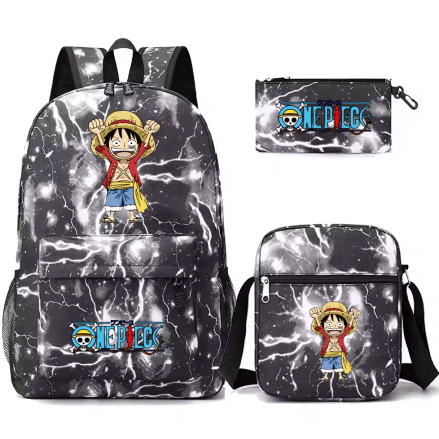 3 Pcs/Set One Piece Anime Monkey D. Luffy School Bag 3 Pcs/Set One Piece Anime Monkey D. Luffy School Bag