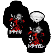 Trigun Vash The Stampede Anime 3D Printed Black Hoodie