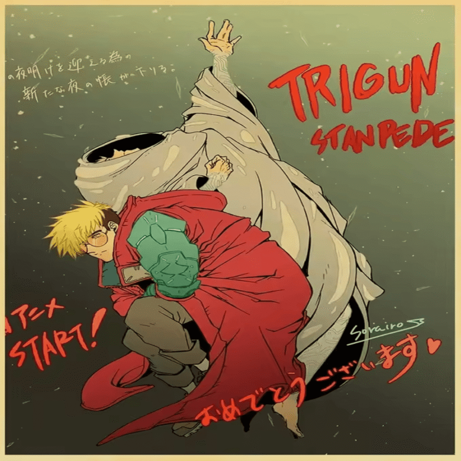 Trigun Vash The Stampede And Nicholas D. Wolfwood Anime Poster Wall Art Trigun Vash The Stampede And Nicholas D. Wolfwood Anime Poster Wall Art