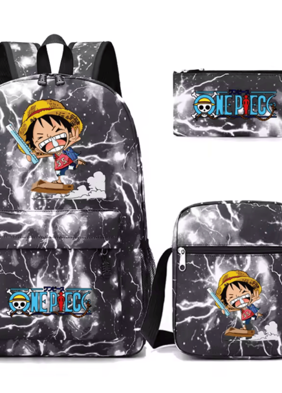 3 Pcs/Set Anime One Piece Little Monkey D. Luffy School Bag