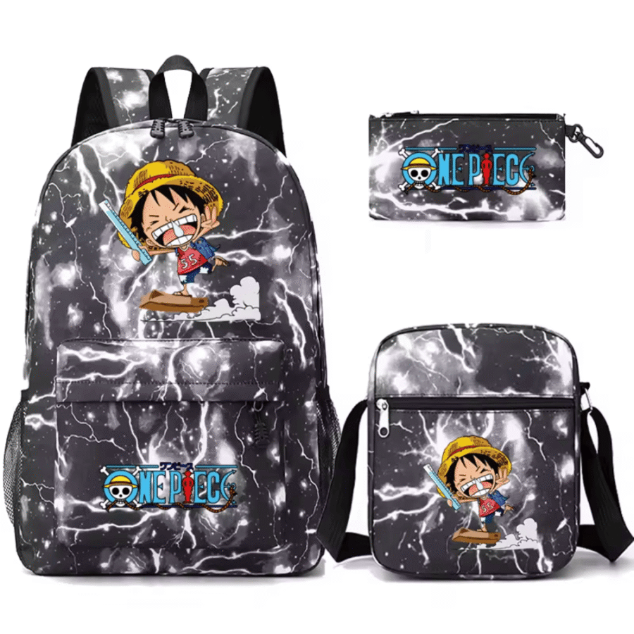 3 Pcs/Set Anime One Piece Little Monkey D. Luffy School Bag 3 Pcs/Set Anime One Piece Little Monkey D. Luffy School Bag