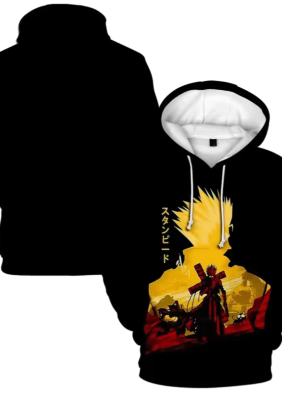 Trigun Anime Vash The Stampede 3D Printed Black Hoodie