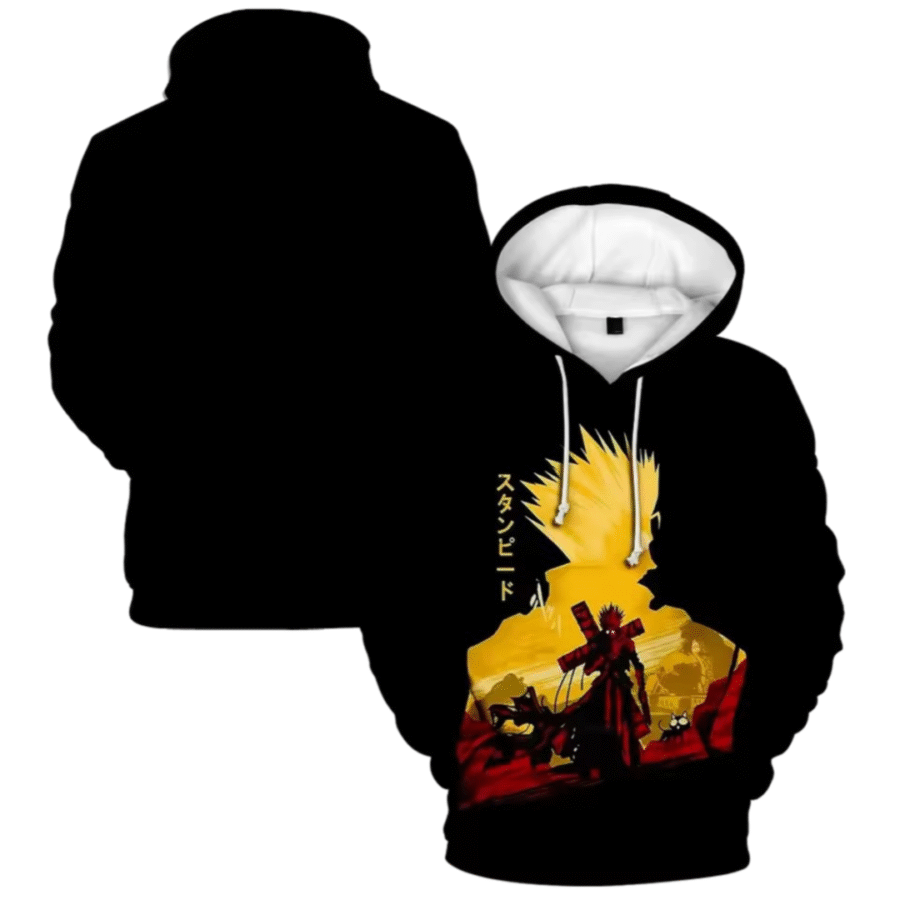 Trigun Anime Vash The Stampede 3D Printed Black Hoodie Trigun Anime Vash The Stampede 3D Printed Black Hoodie
