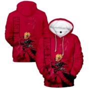 Anime Trigun Vash The Stampede 3D Printed Red Hoodie