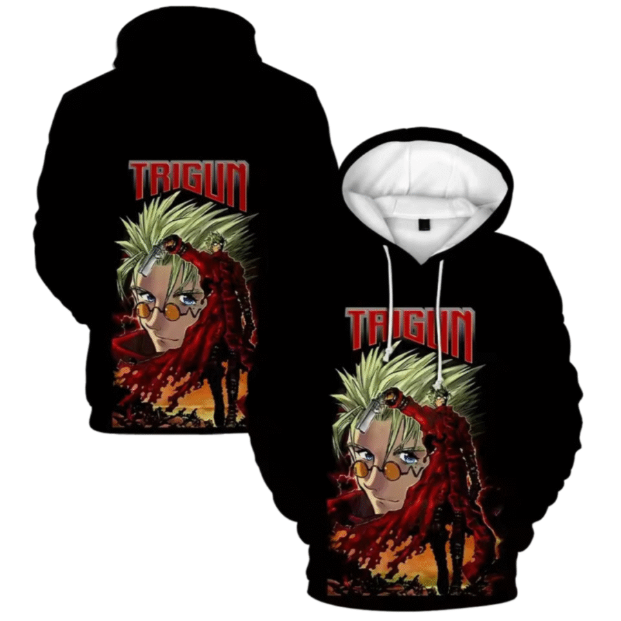 Anime Trigun Vash The Stampede 3D Printed Black Hoodie