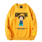 Anime One Piece Luffy Long Sleeve Yellow Sweatshirt