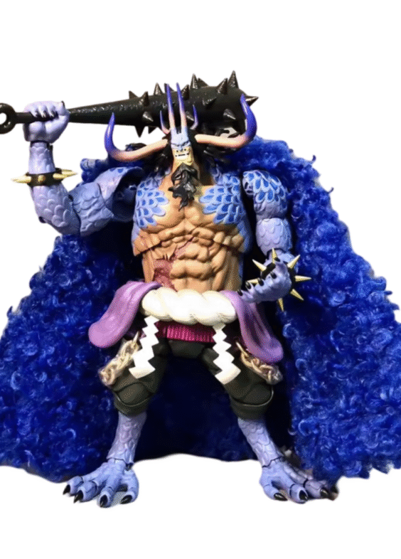 26cm Anime One Piece Kaido Plush Dark Combat Cloak Movable Action Figure Toy