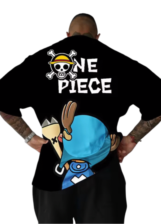 Anime One Piece Tony Tony Chopper Short Sleeve Black T-Shirt
