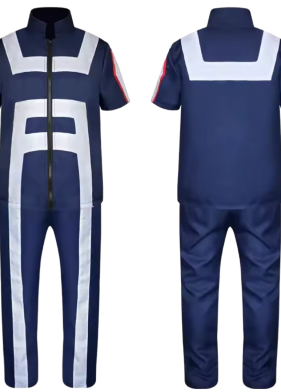 Anime My Hero Academia Izuku Midoriya Blue Uniform Cosplay Costume