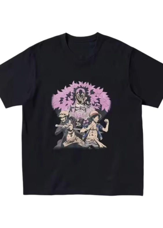 Anime One Piece 25th Anniversary Donquixote And Luffy With Trafalgar Law T-Shirt