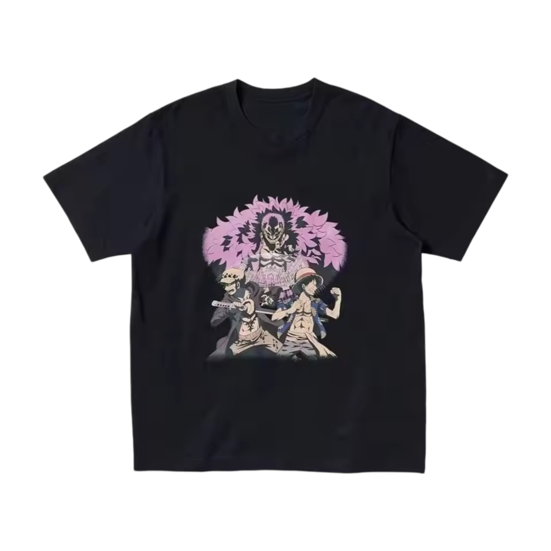 Anime One Piece 25th Anniversary Donquixote And Luffy With Trafalgar Law T-Shirt Anime One Piece 25th Anniversary Donquixote And Luffy With Trafalgar Law T-Shirt
