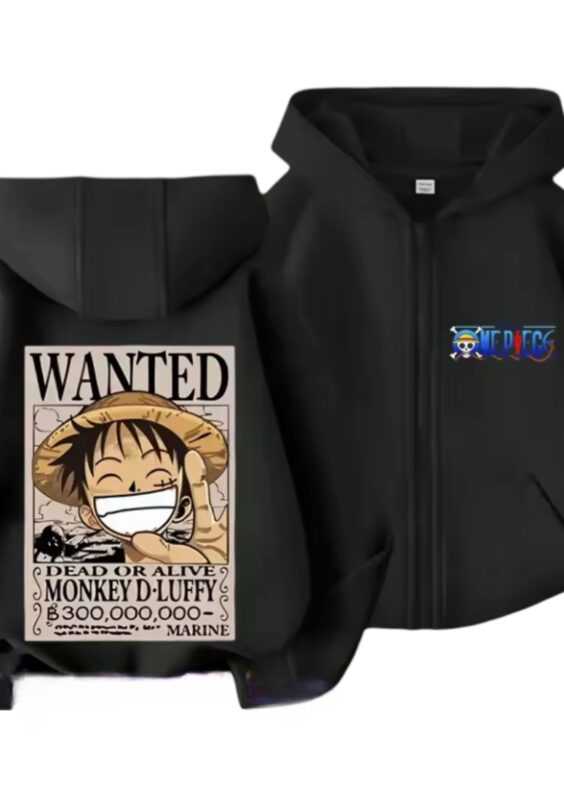 Anime One Piece Dead Or Alive Monkey D. Luffy Long-Sleeve Zipper Hoodie