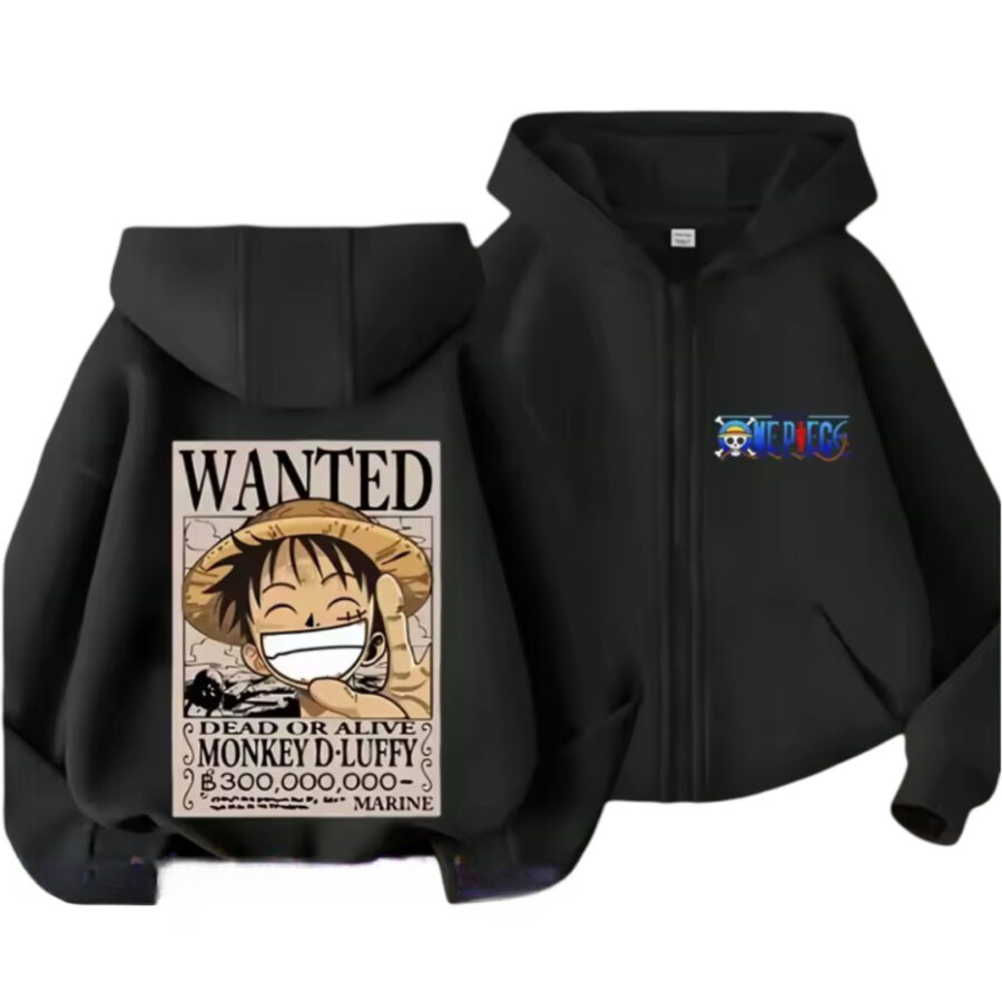 Anime One Piece Dead Or Alive Monkey D. Luffy Long-Sleeve Zipper Hoodie